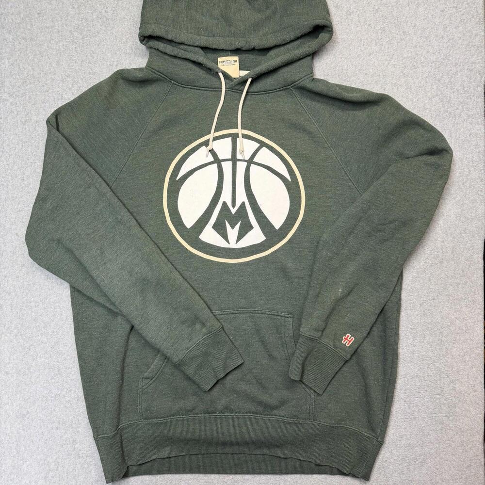 Homage Milwaukee Bucks Hoodie Sweatshirt Mens XL Green NBA Basketball